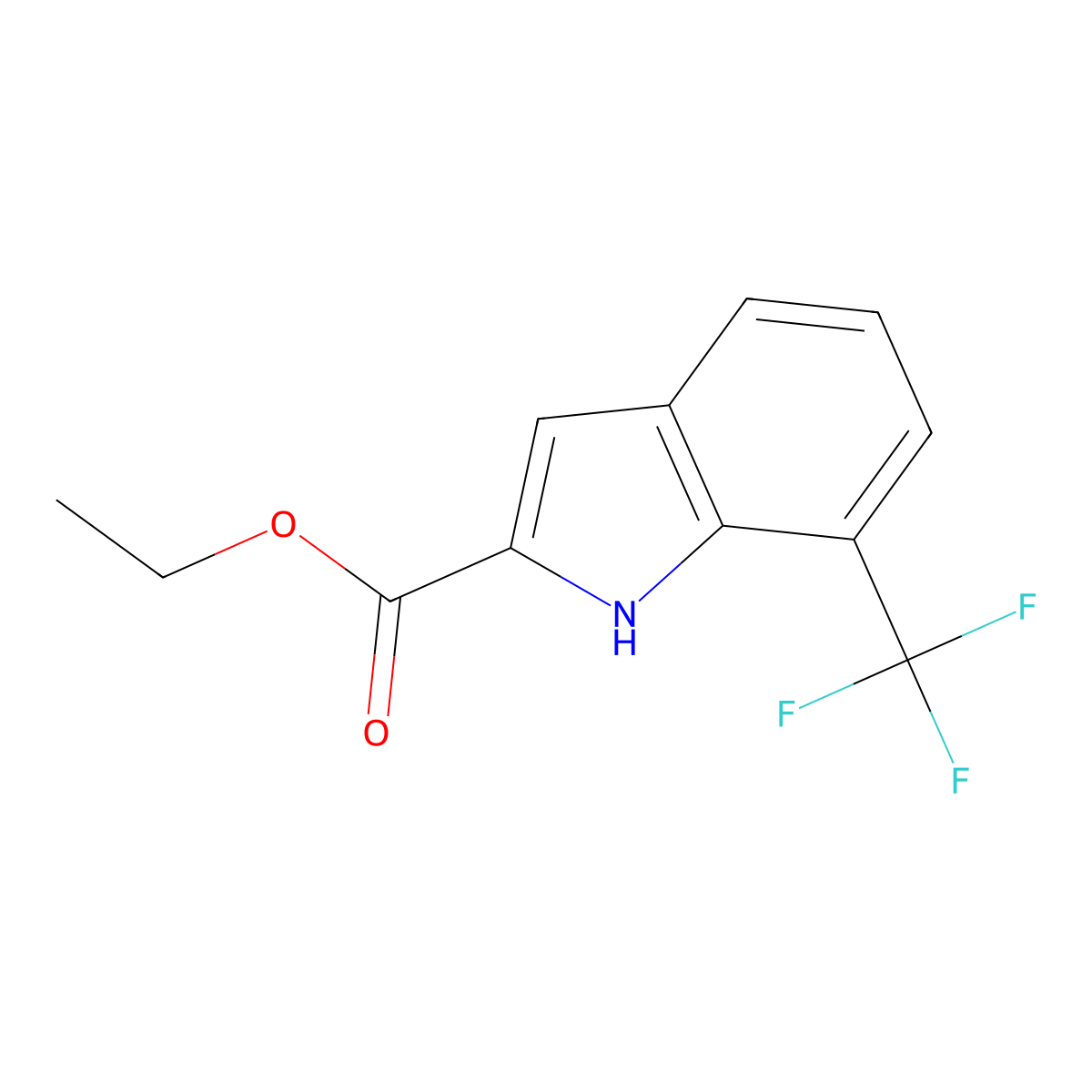 Ethyl 7-(trifluoromethyl)-1H-indole-2-carboxylate molecular structure, CAS 154422-28-3