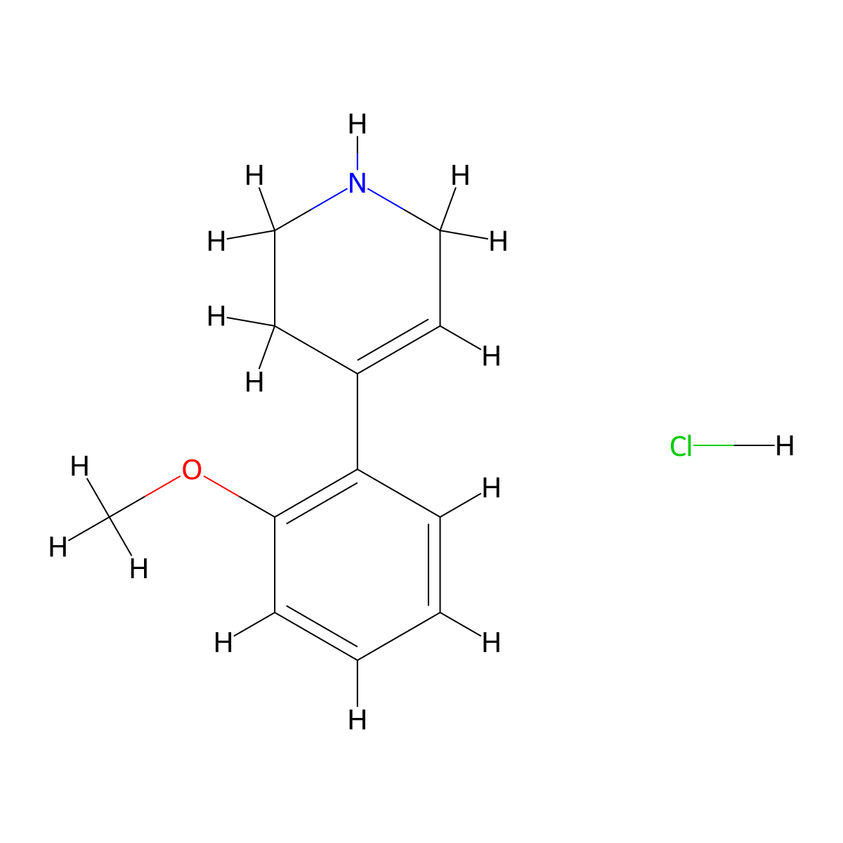 4-(2-Methoxyphenyl)-1,2,3,6-tetrahydropyridine hydrochloride molecular structure, CAS 154422-97-6