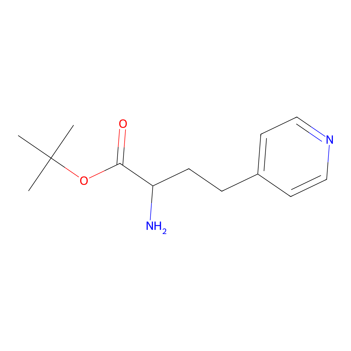 Tert-butyl 2-amino-4-(pyridin-4-yl)butanoate molecular structure, CAS 1544270-82-7