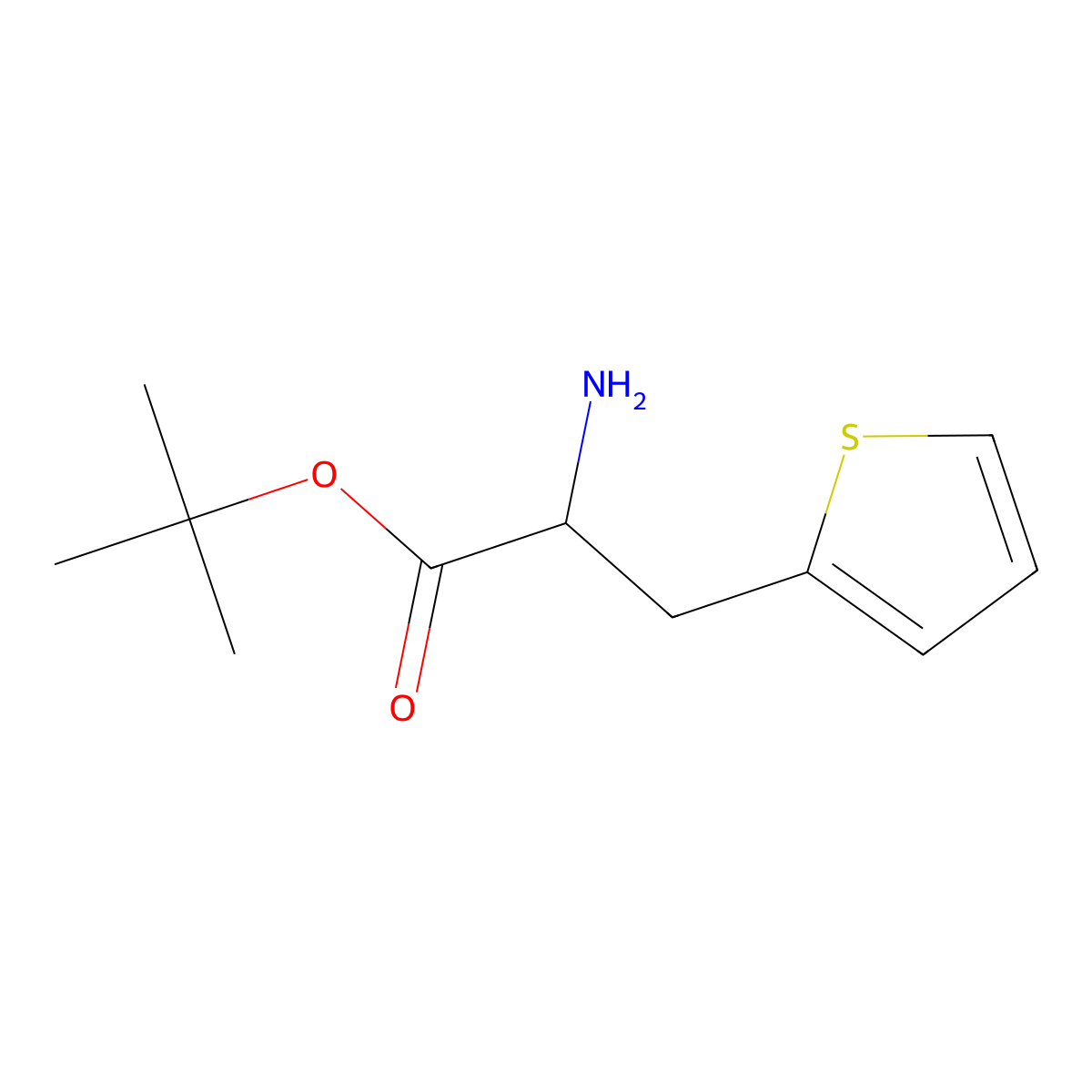 Tert-butyl 2-amino-3-(thiophen-2-yl)propanoate molecular structure, CAS 1544270-91-8