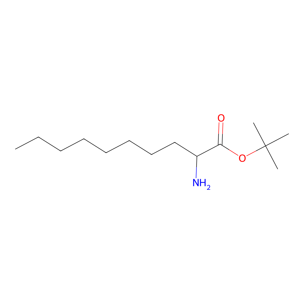 Tert-butyl 2-aminodecanoate molecular structure, CAS 1544278-20-7