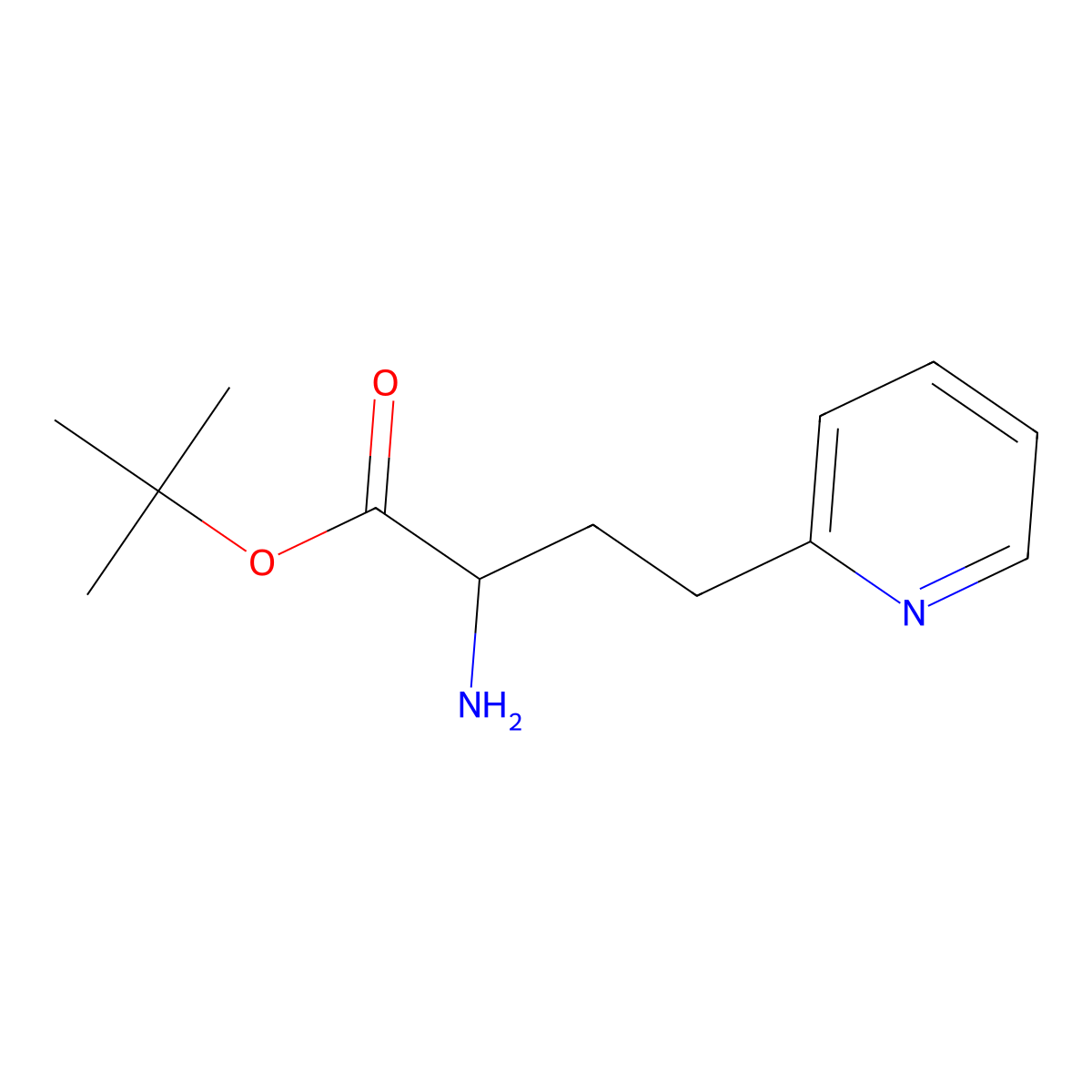 Tert-butyl 2-amino-4-(pyridin-2-yl)butanoate molecular structure, CAS 1544278-36-5