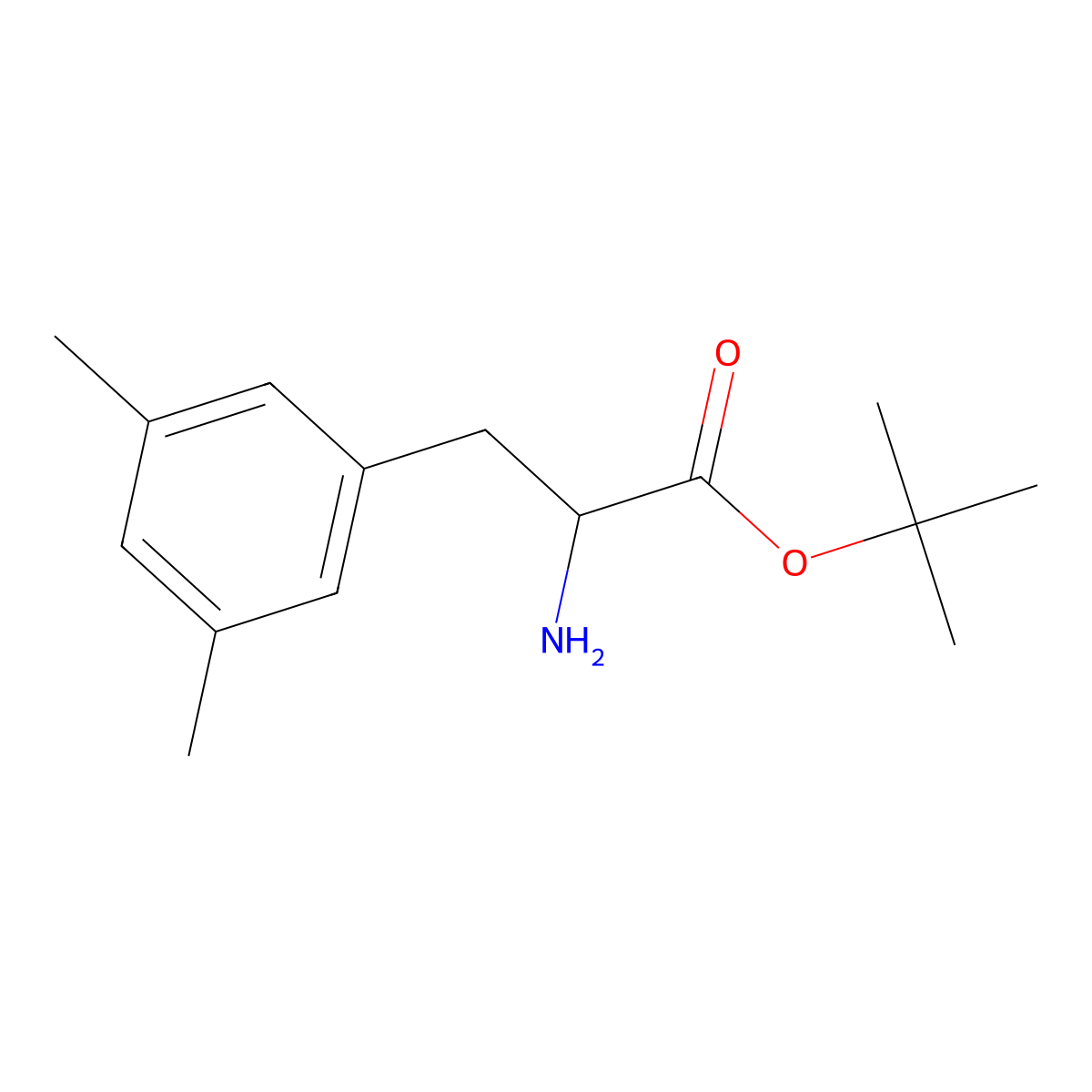 Tert-butyl 2-amino-3-(3,5-dimethylphenyl)propanoate molecular structure, CAS 1544278-40-1