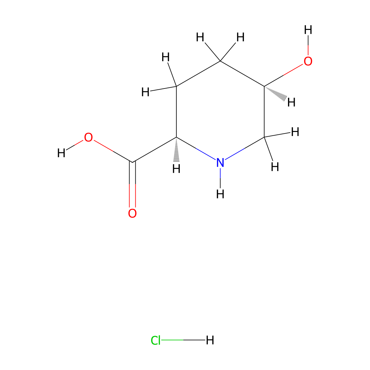 (2R,5R)-5-Hydroxypiperidine-2-carboxylic acid hydrochloride molecular structure, CAS 154428-33-8