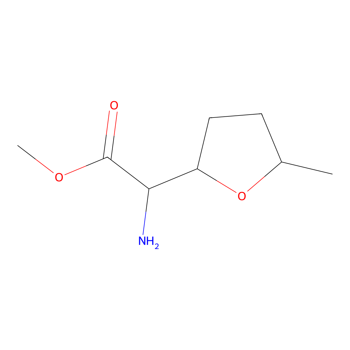 Methyl 2-amino-2-(5-methyloxolan-2-yl)acetate molecular structure, CAS 1544288-46-1