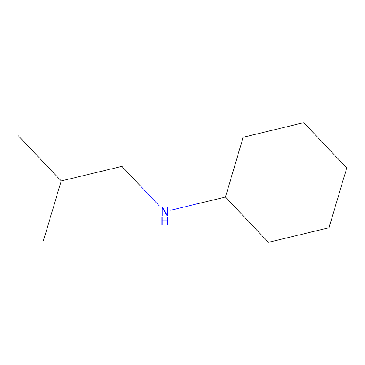 N-Isobutylcyclohexylamine molecular structure, CAS 15443-52-4