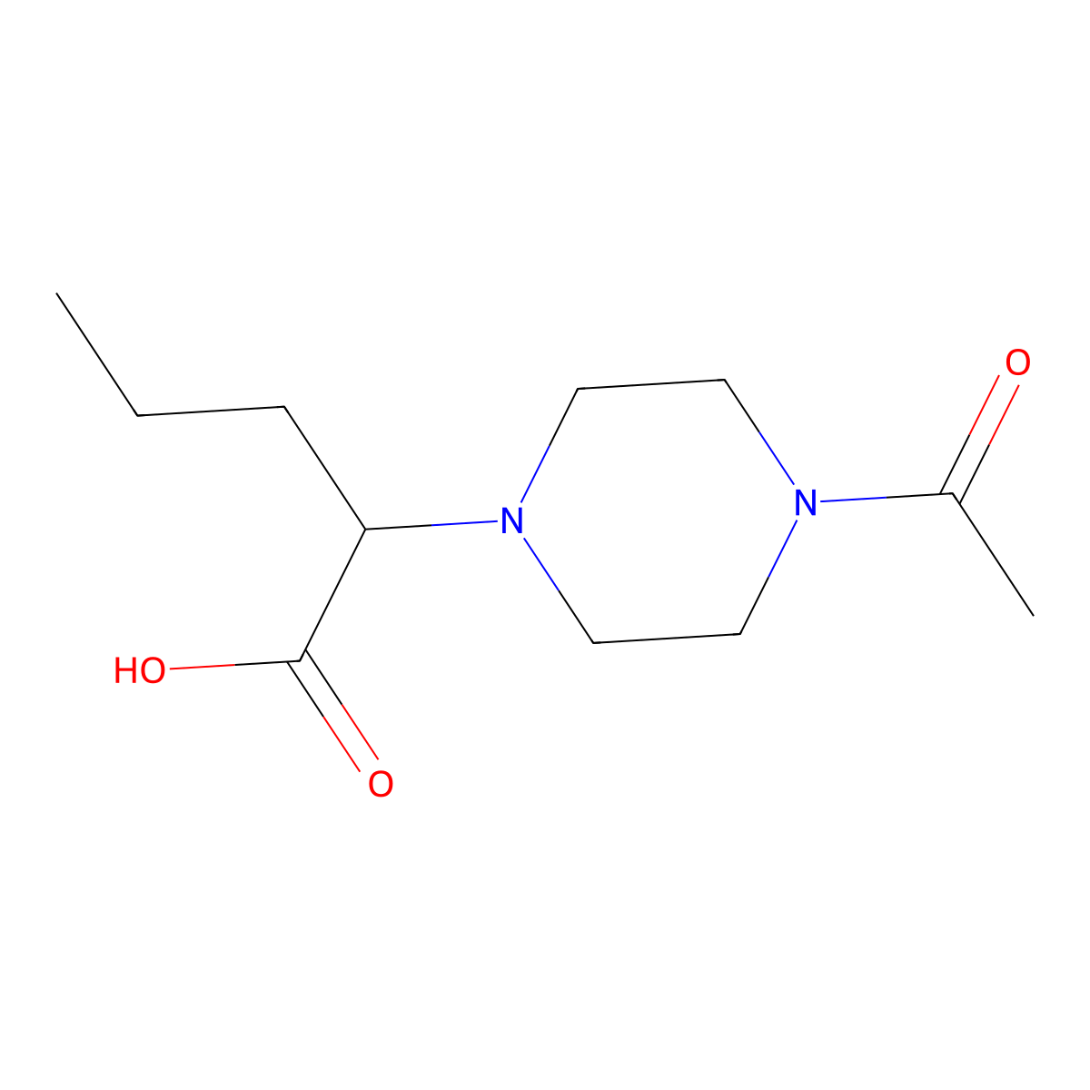 2-(4-Acetylpiperazin-1-yl)pentanoic acid molecular structure, CAS 1544341-45-8