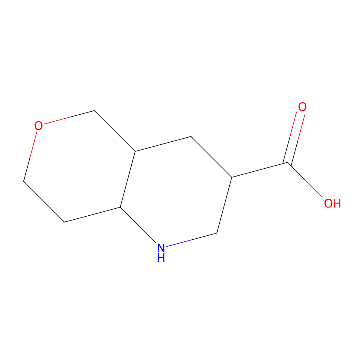 octahydro-1H-pyrano[4,3-b]pyridine-3-carboxylic acid molecular structure, CAS 1544349-66-7