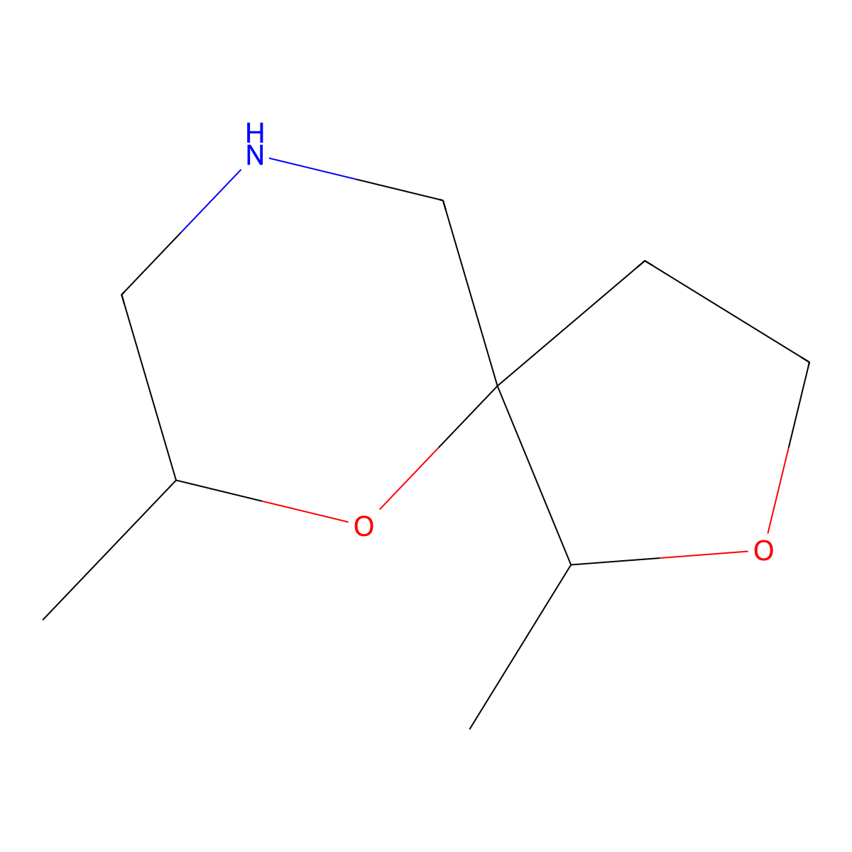 1,7-Dimethyl-2,6-dioxa-9-azaspiro[4.5]decane molecular structure, CAS 1544360-60-2