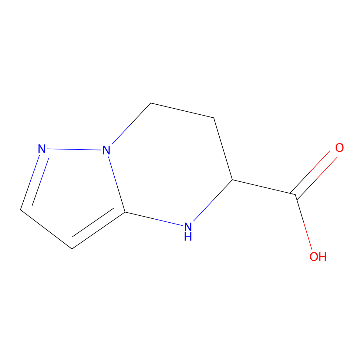 4H,5H,6H,7H-pyrazolo[1,5-a]pyrimidine-5-carboxylic acid molecular structure, CAS 1544365-22-1