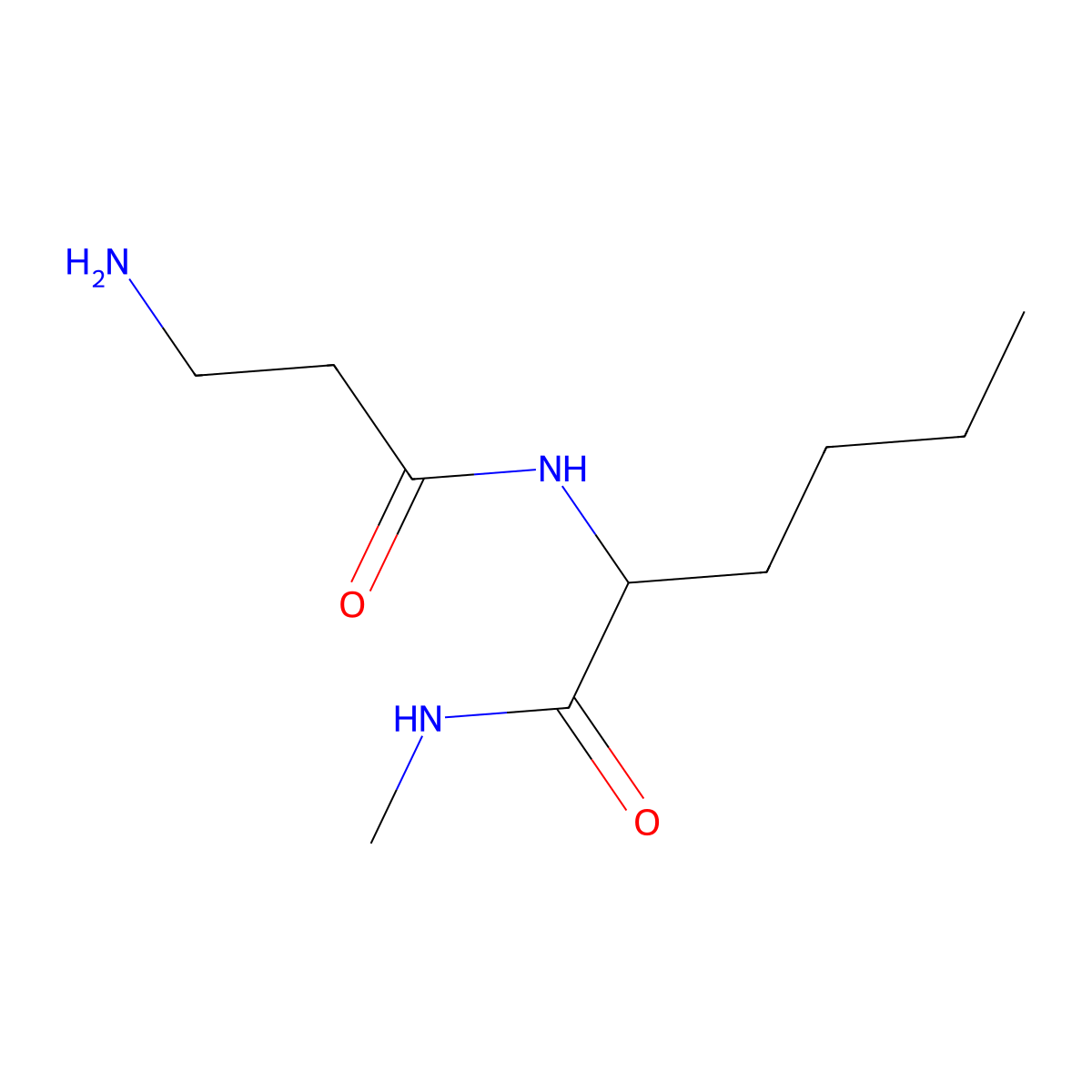 2-(3-aminopropanamido)-N-methylhexanamide molecular structure, CAS 1544389-95-8