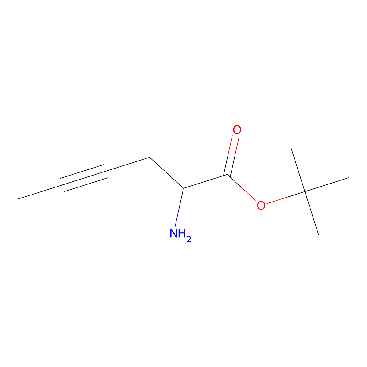 Tert-butyl 2-aminohex-4-ynoate molecular structure, CAS 1544431-10-8