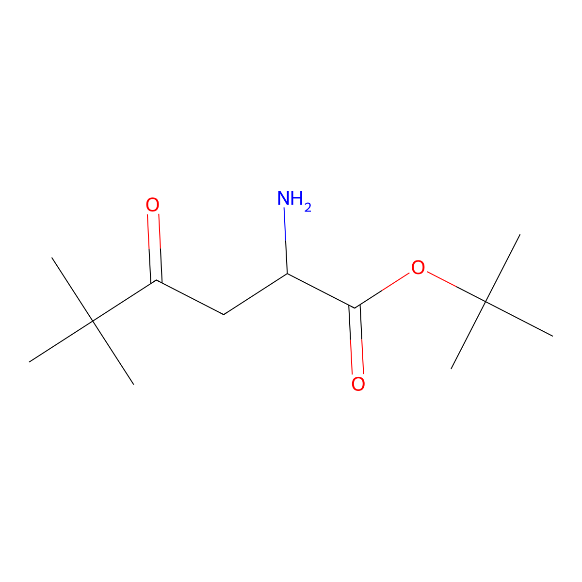 Tert-butyl 2-amino-5,5-dimethyl-4-oxohexanoate molecular structure, CAS 1544431-22-2