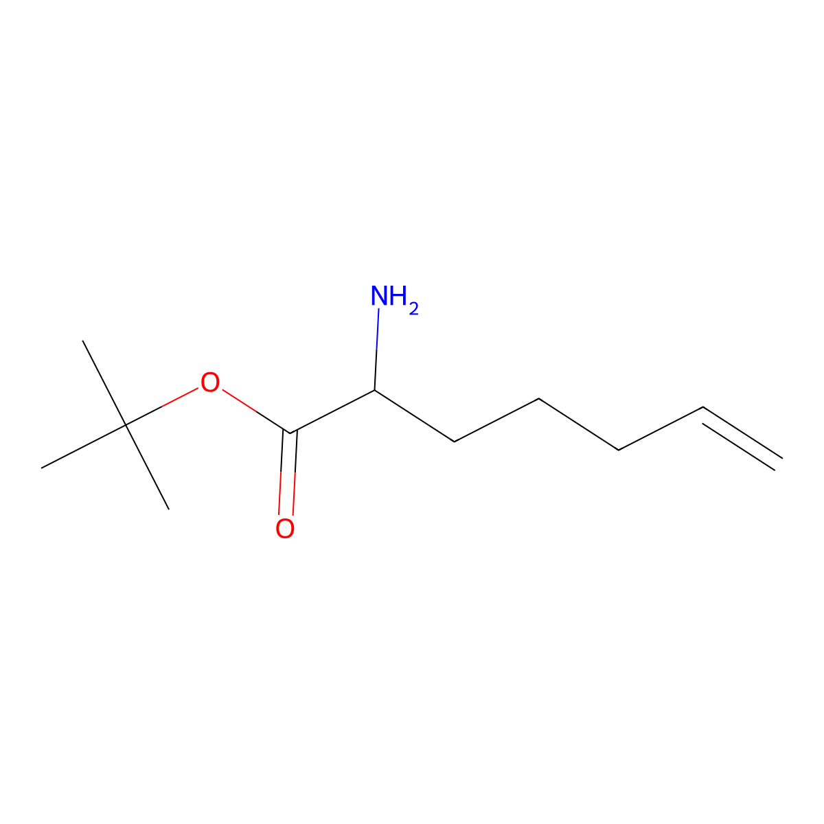 Tert-butyl 2-aminohept-6-enoate molecular structure, CAS 1544431-39-1