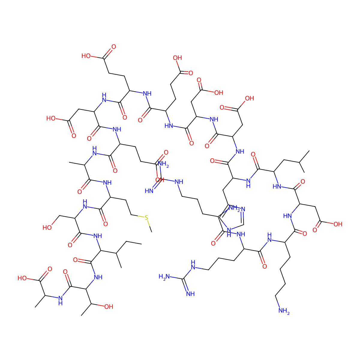 H-Arg-Arg-Lys-Asp-Leu-His-Asp-Asp-Glu-Glu-Asp-Glu-Ala-Met-Ser-Ile-Thr-Ala-OH molecular structure, CAS 154444-97-0