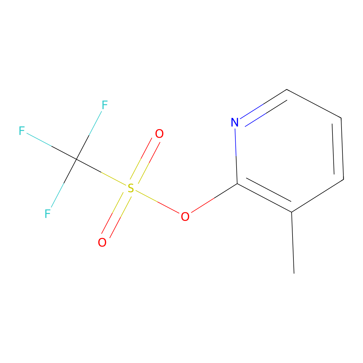 3-Methylpyridin-2-yl trifluoromethanesulfonate molecular structure, CAS 154447-02-6