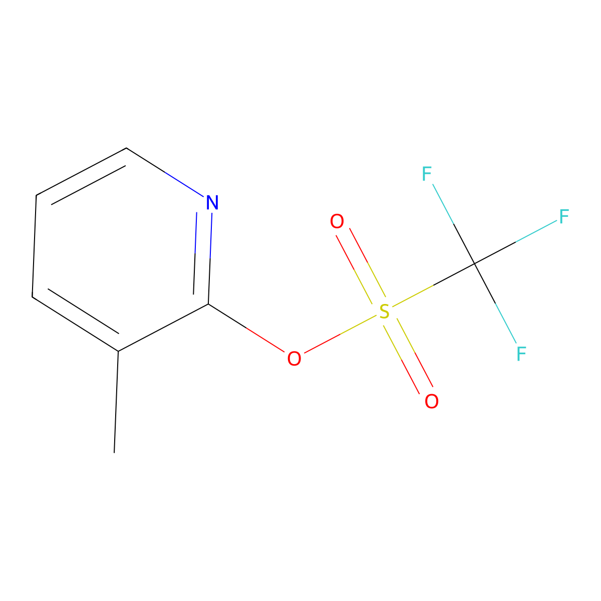 3-Methylpyridin-2-yl trifluoromethanesulfonate molecular structure, CAS 154447-02-6