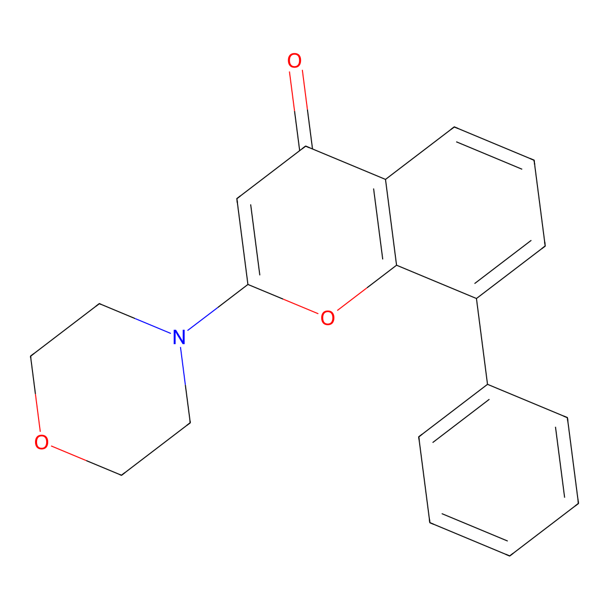 2-(4-morpholinyl)-8-phenyl-4H-1-benzopyran-4-one molecular structure, CAS 154447-36-6