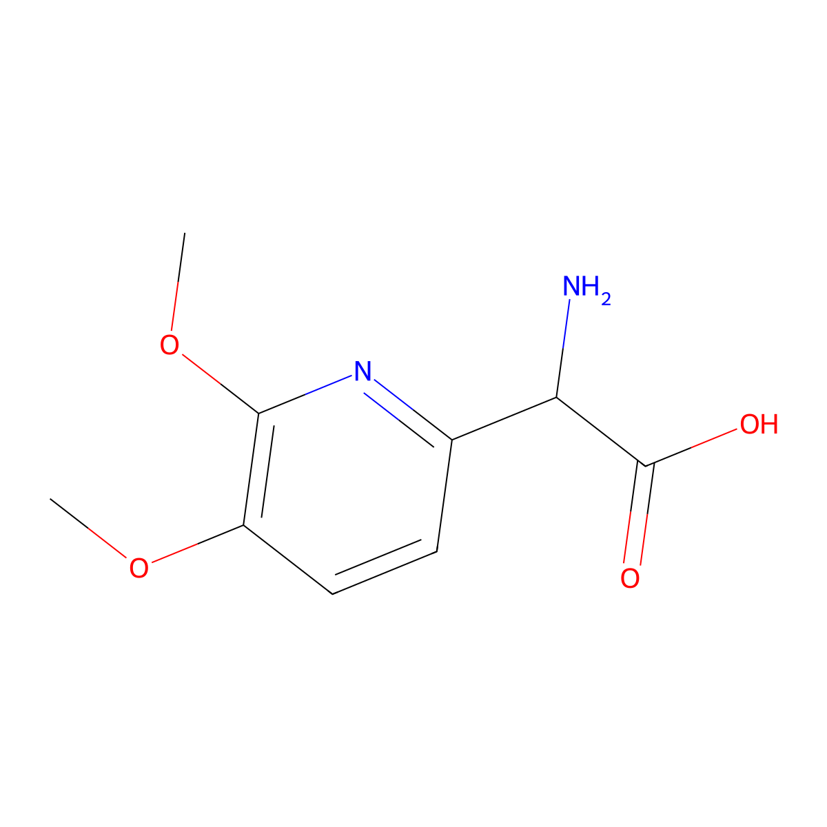 2-Amino-2-(5,6-dimethoxypyridin-2-YL)acetic acid molecular structure, CAS 1544470-15-6