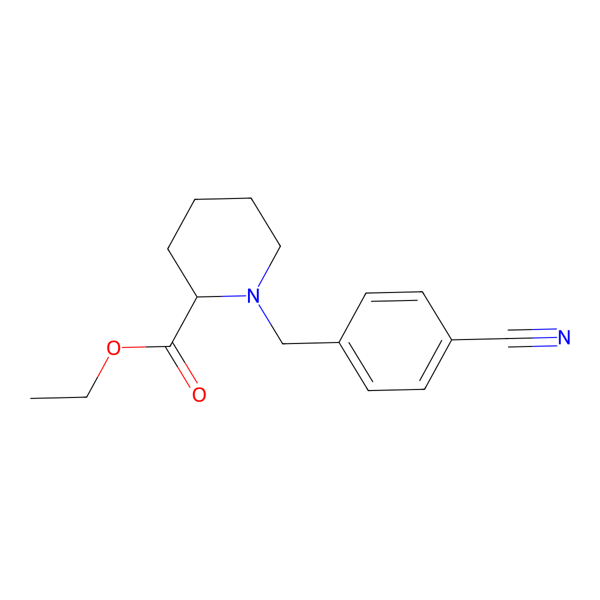 Ethyl 1-(4-cyanobenzyl)piperidine-2-carboxylate molecular structure, CAS 1544494-04-3