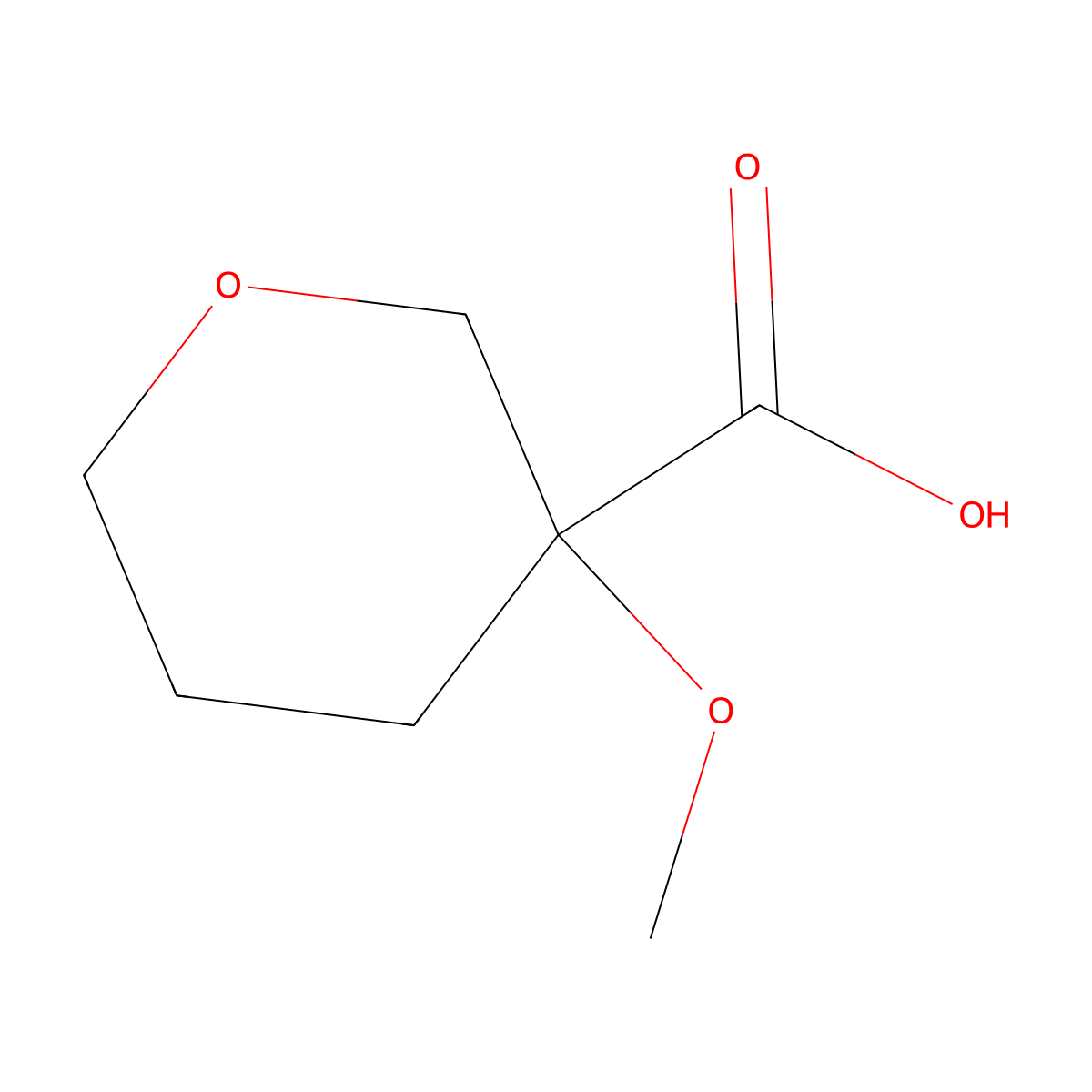 3-Methoxyoxane-3-carboxylic acid molecular structure, CAS 1544528-44-0