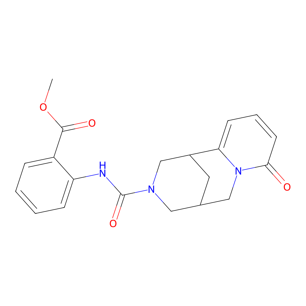 methyl 2-{[(8-oxo-1,5,6,8-tetrahydro-2H-1,5-methanopyrido[1,2-a][1,5]diazocin-3(4H)-yl)carbonyl]amino}benzoate molecular structure, CAS 1544539-18-5