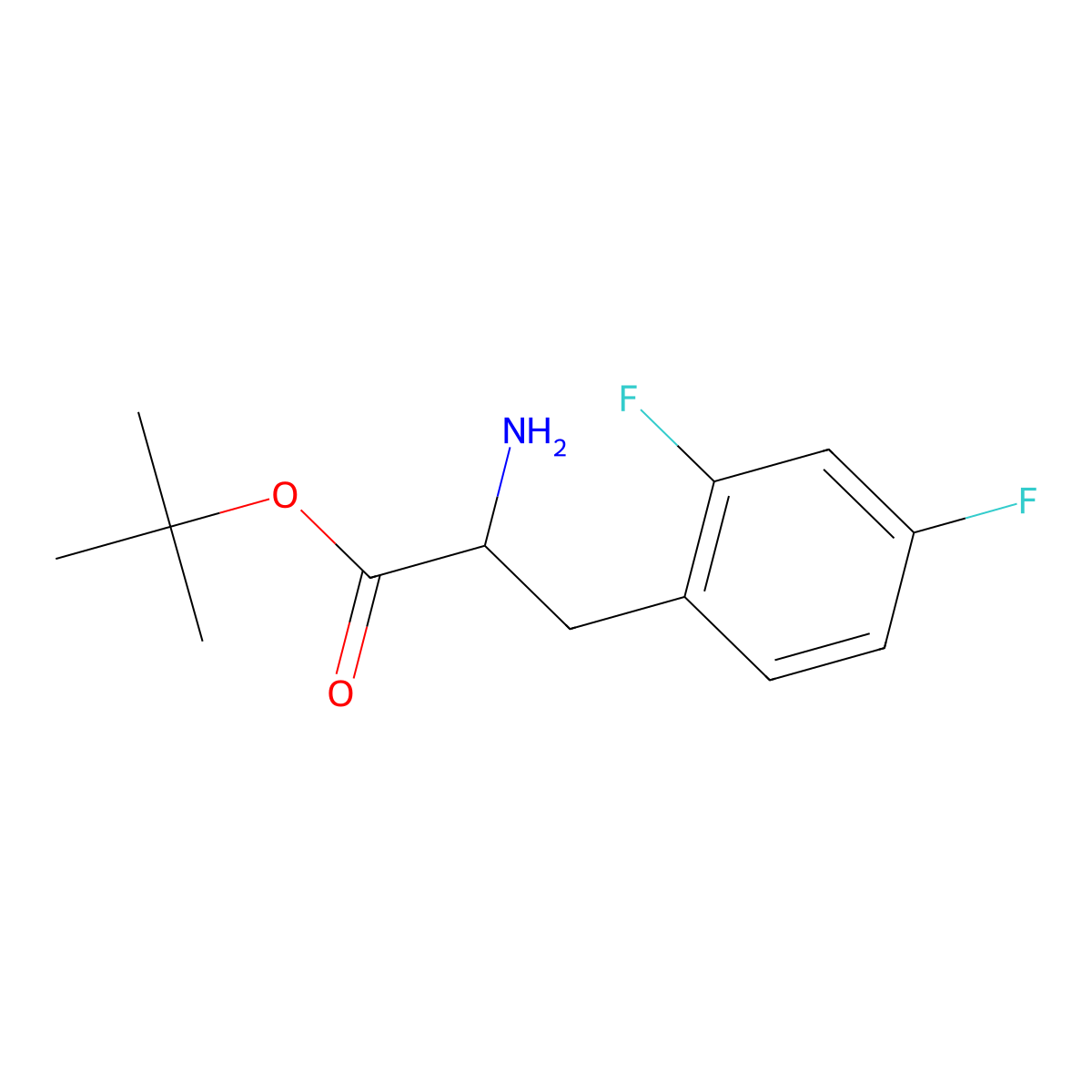 Tert-butyl 2-amino-3-(2,4-difluorophenyl)propanoate molecular structure, CAS 1544557-57-4