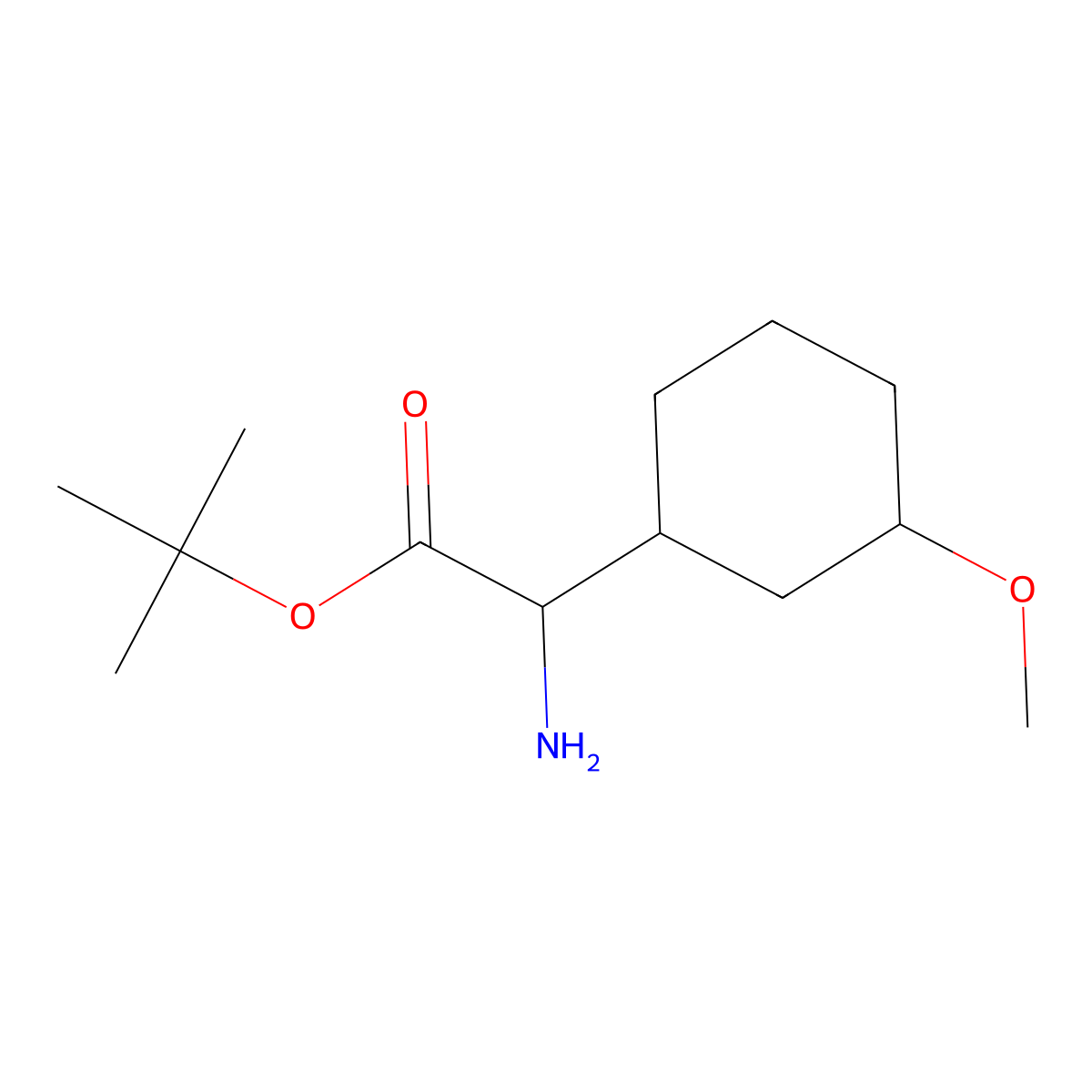 Tert-butyl 2-amino-2-(3-methoxycyclohexyl)acetate molecular structure, CAS 1544557-80-3