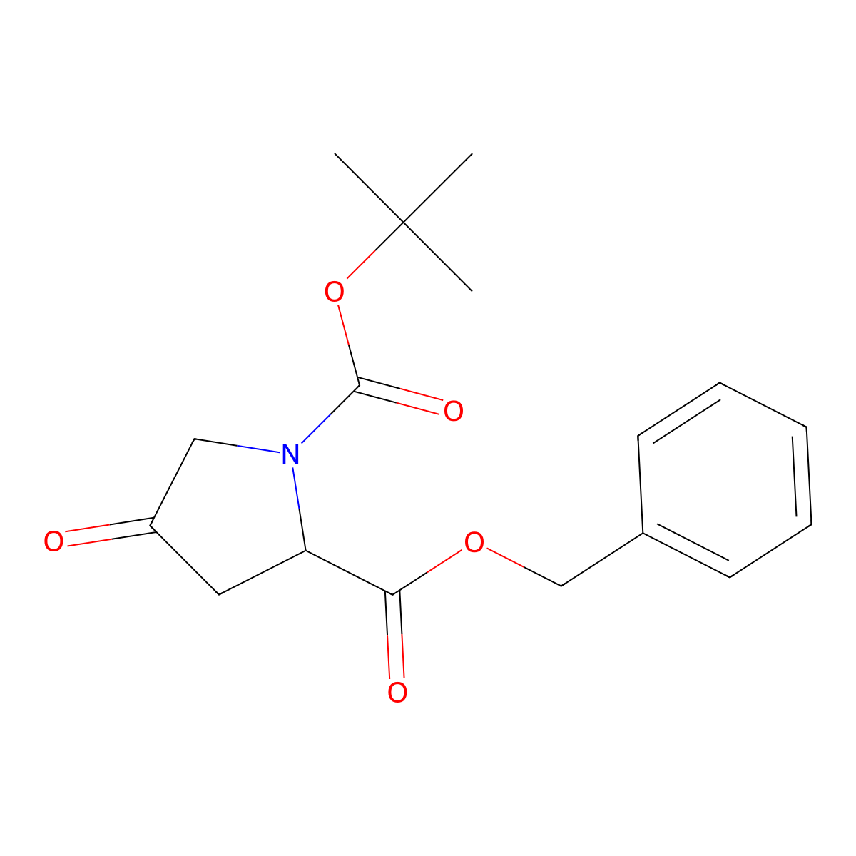 (S)-2-benzyl 1-tert-butyl 4-oxopyrrolidine-1,2-dicarboxylate molecular structure, CAS 154456-97-0