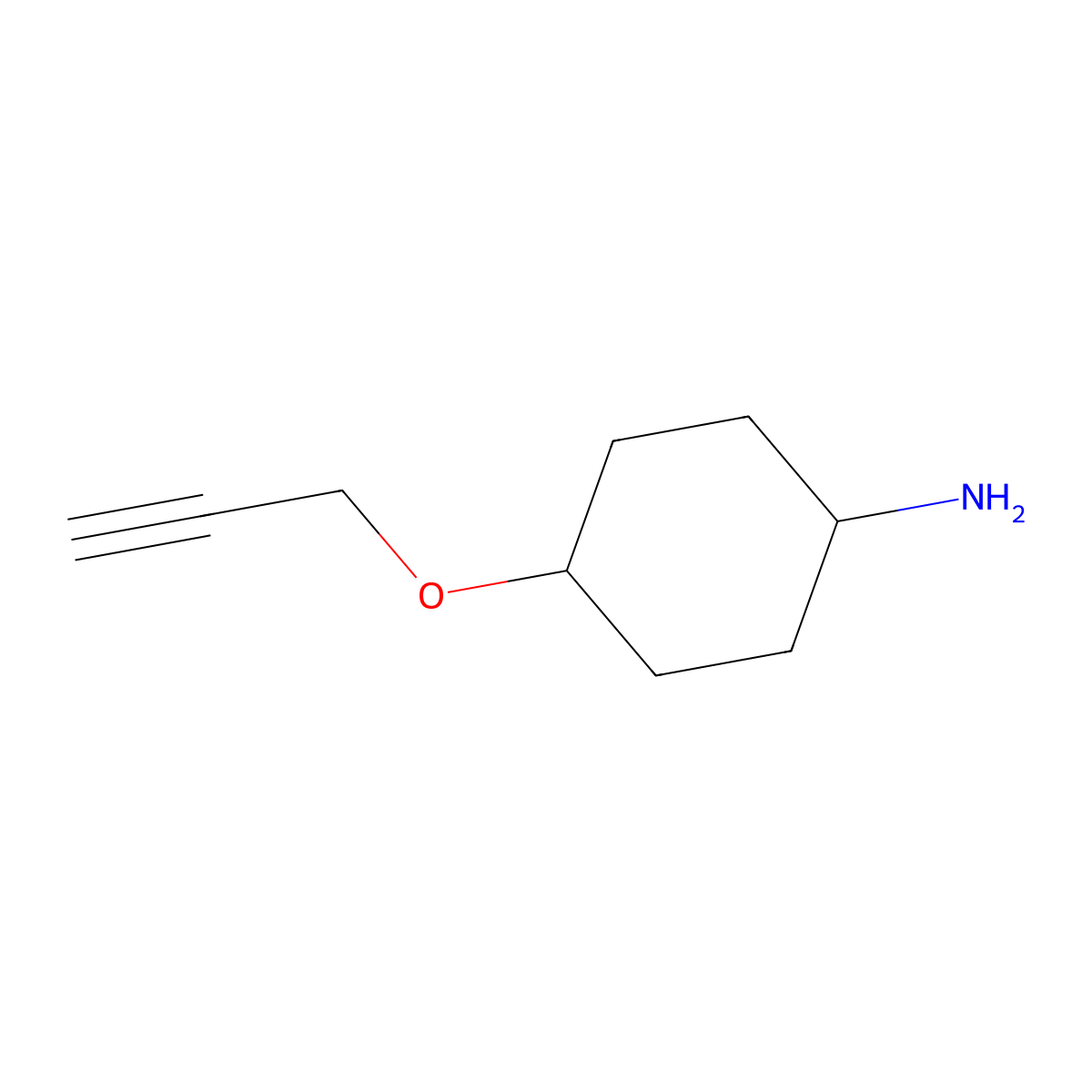 4-(Prop-2-yn-1-yloxy)cyclohexan-1-amine molecular structure, CAS 1544572-53-3