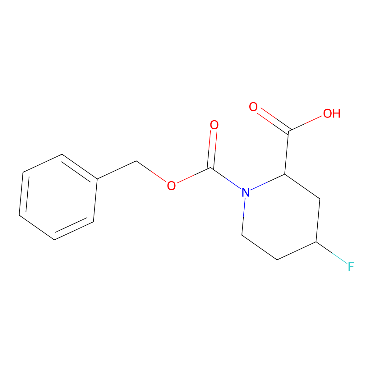 (2S,4S)-1-((Benzyloxy)carbonyl)-4-fluoropiperidine-2-carboxylic acid molecular structure, CAS 1544577-83-4
