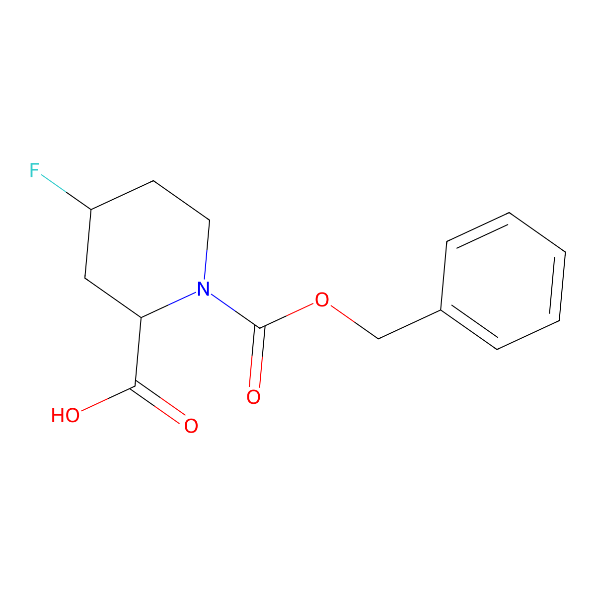 (2S,4S)-1-((Benzyloxy)carbonyl)-4-fluoropiperidine-2-carboxylic acid molecular structure, CAS 1544577-83-4