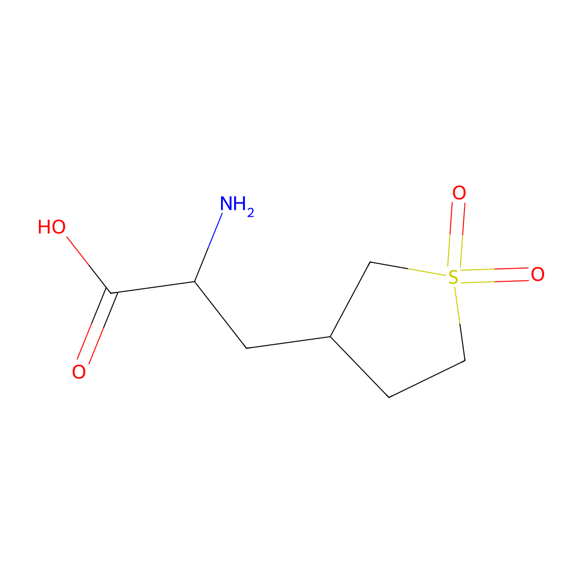 2-Amino-3-(1,1-dioxo-1lambda6-thiolan-3-yl)propanoic acid molecular structure, CAS 1544577-92-5