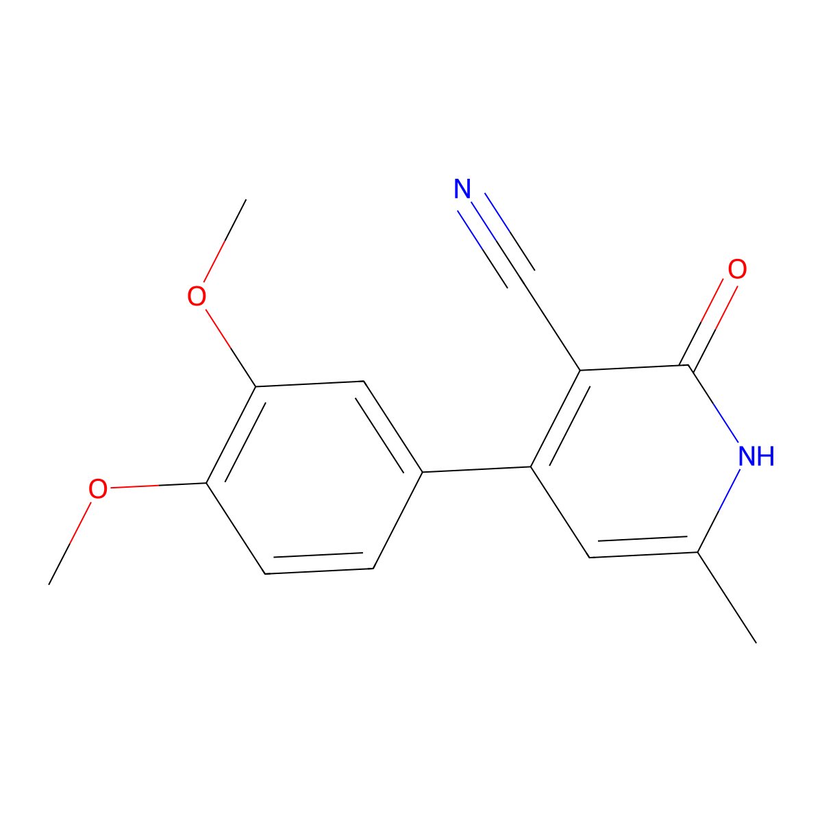 4-(3,4-Dimethoxyphenyl)-2-hydroxy-6-methylpyridine-3-carbonitrile molecular structure, CAS 154458-34-1