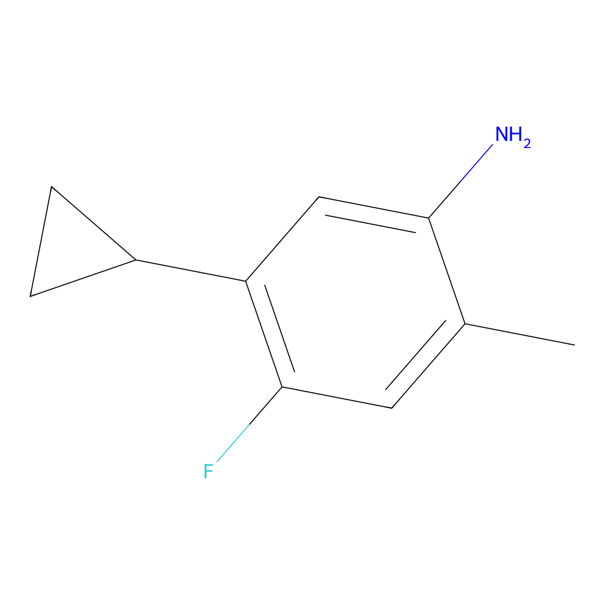 5-Cyclopropyl-4-fluoro-2-methylaniline molecular structure, CAS 1544581-26-1