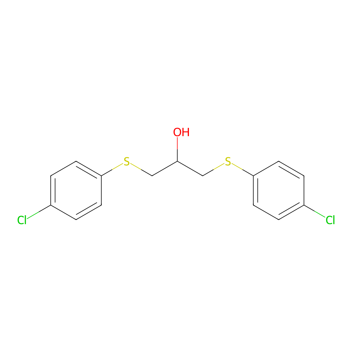 1,3-Bis[(4-chlorophenyl)sulfanyl]propan-2-ol molecular structure, CAS 15446-09-0