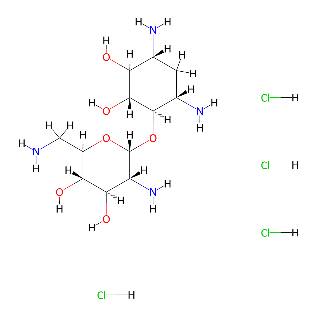 Neamine hydrochloride molecular structure, CAS 15446-43-2