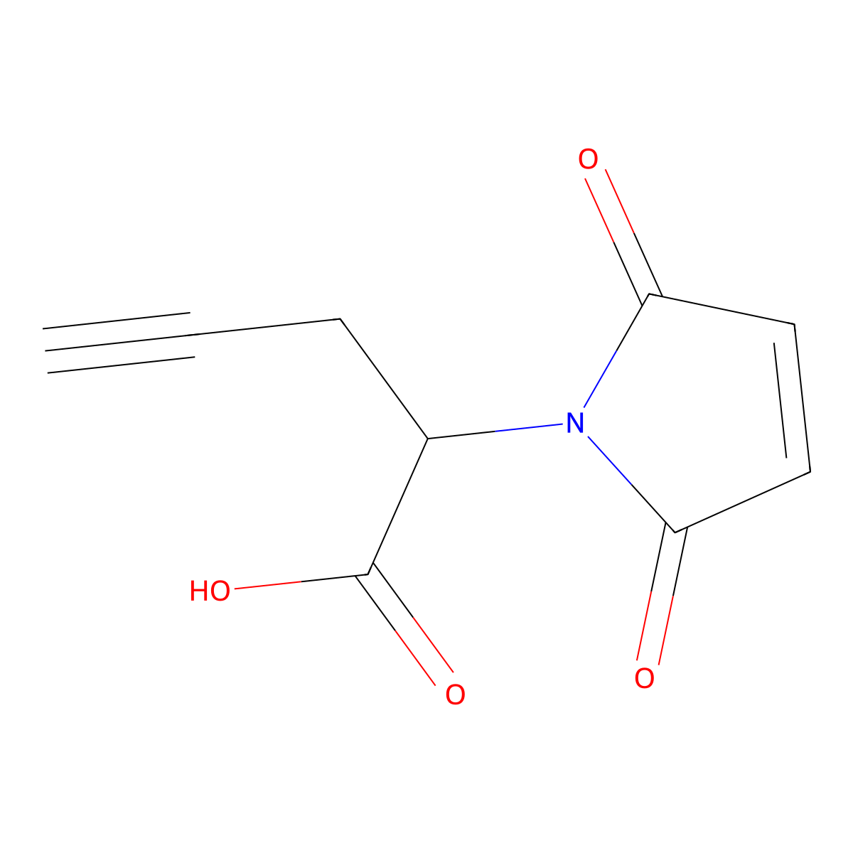 2-(2,5-dioxo-2,5-dihydro-1H-pyrrol-1-yl)pent-4-ynoic acid molecular structure, CAS 1544622-02-7