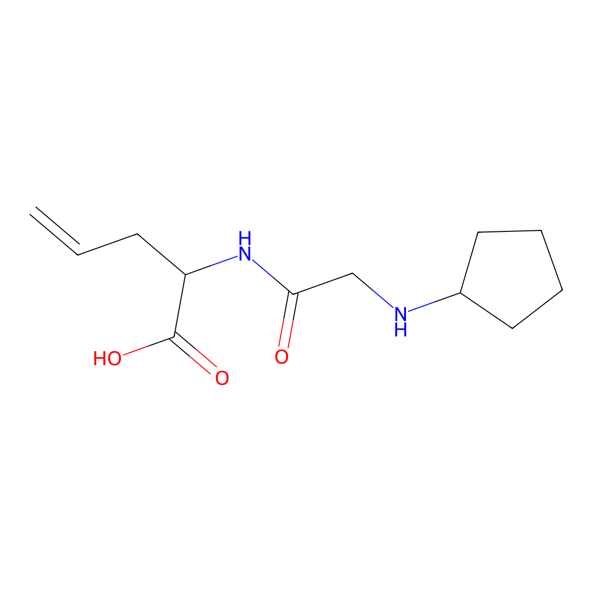 2-[2-(Cyclopentylamino)acetamido]pent-4-enoic acid molecular structure, CAS 1544627-33-9
