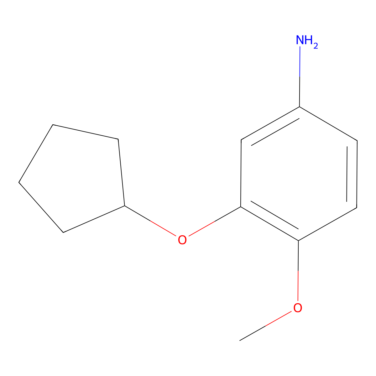 3-(Cyclopentyloxy)-4-methoxyaniline molecular structure, CAS 154464-26-3