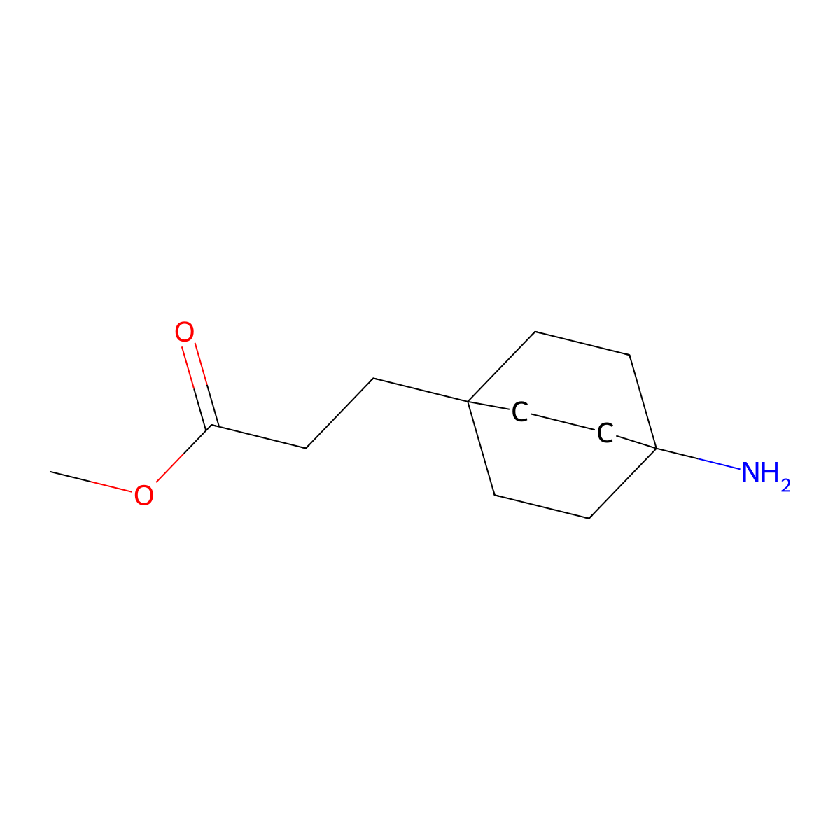 4-amino-Bicyclo[2.2.2]octane-1-propanoic acid methyl ester molecular structure, CAS 1544665-46-4