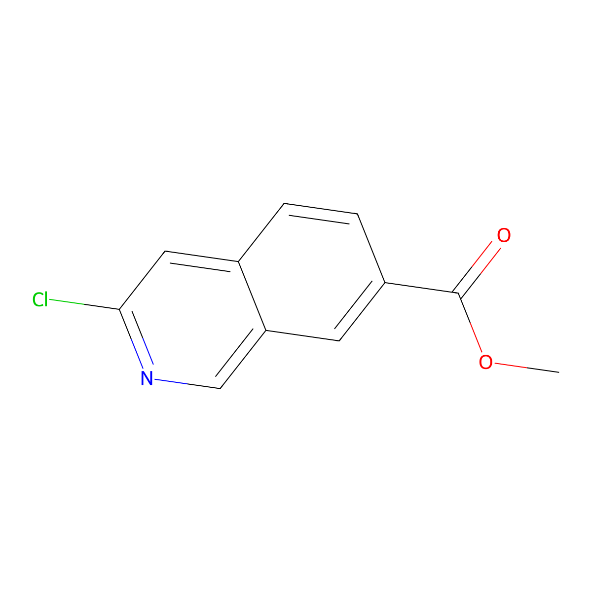 Methyl 3-chloroisoquinoline-7-carboxylate molecular structure, CAS 1544665-58-8