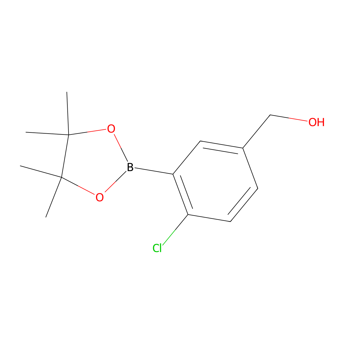 [4-Chloro-3-(4,4,5,5-tetramethyl-1,3,2-dioxaborolan-2-yl)phenyl]methanol molecular structure, CAS 1544673-40-6