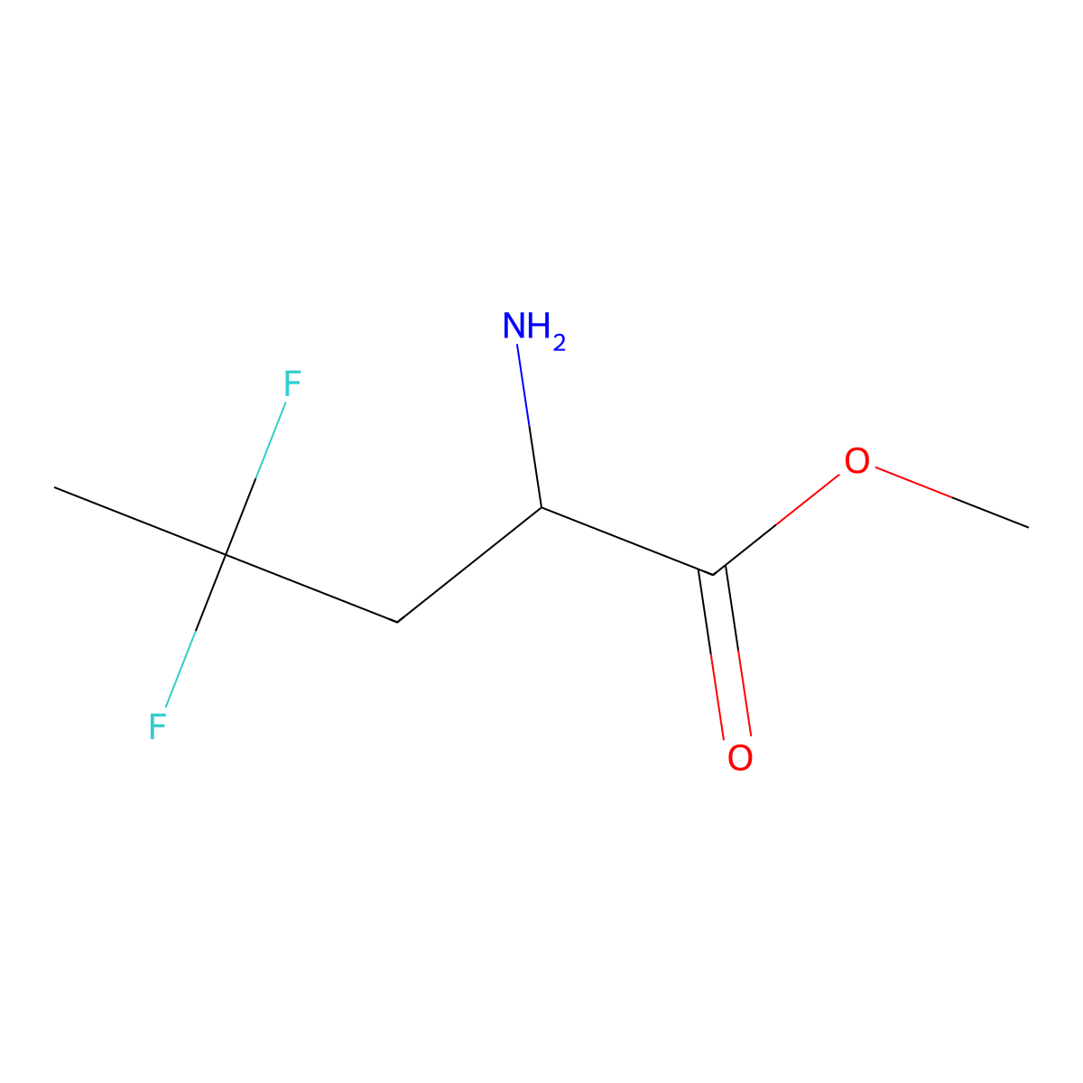 Methyl 2-amino-4,4-difluoropentanoate molecular structure, CAS 1544701-24-7