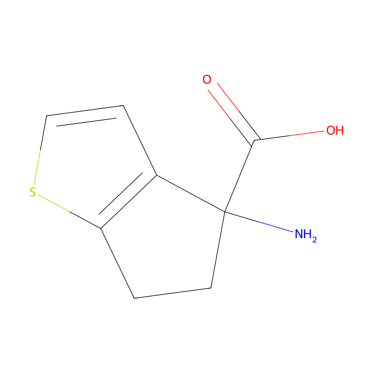 4-Amino-5,6-dihydro-4H-cyclopenta[B]thiophene-4-carboxylic acid molecular structure, CAS 1544701-75-8
