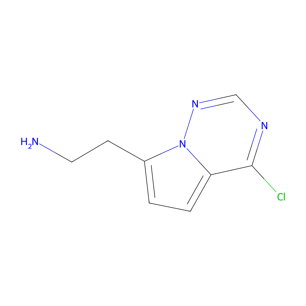 2-(4-Chloropyrrolo[2,1-f][1,2,4]triazin-7-yl)ethan-1-amine molecular structure, CAS 1544714-92-2