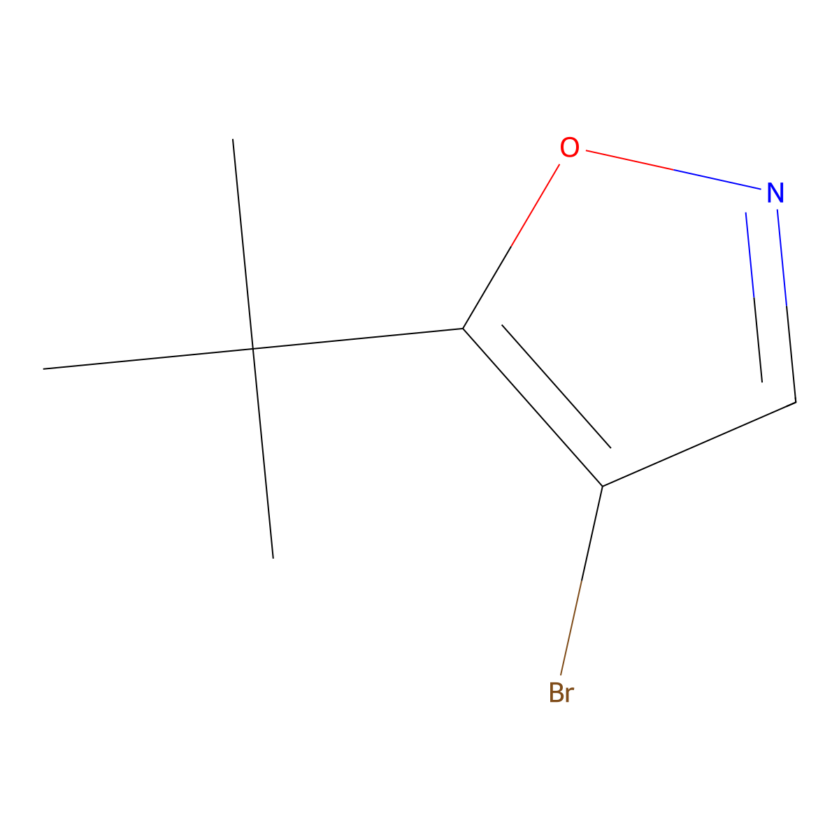 4-Bromo-5-tert-butyl-1,2-oxazole molecular structure, CAS 1544716-05-3