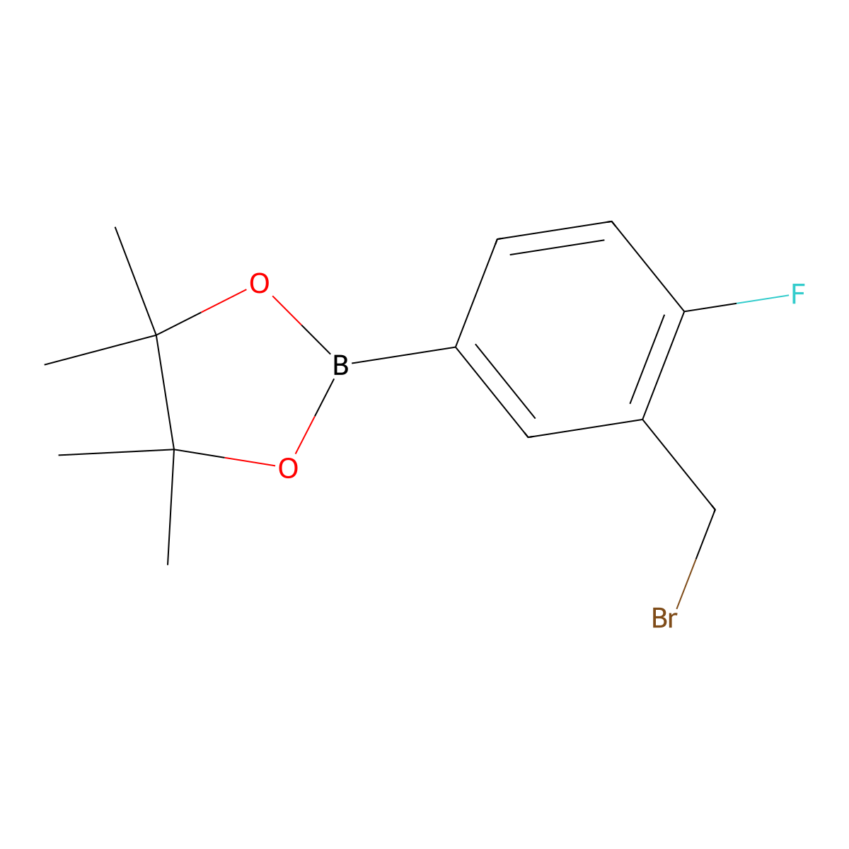 3-Bromomethyl-4-fluorophenylboronic acid pinacol ester molecular structure, CAS 1544739-25-4