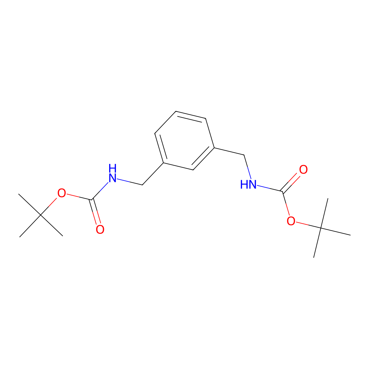Tert-butyl N-{[3-({[(tert-butoxy)carbonyl]aminomethyl)phenyl]methylcarbamate molecular structure, CAS 154474-75-6