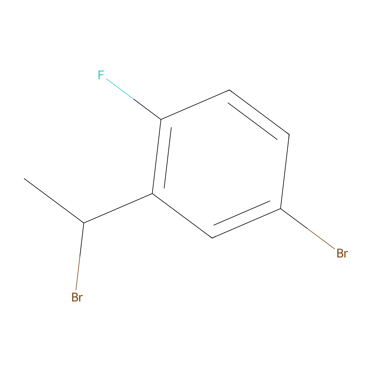 4-Bromo-2-(1-bromoethyl)-1-fluorobenzene molecular structure, CAS 1544741-08-3